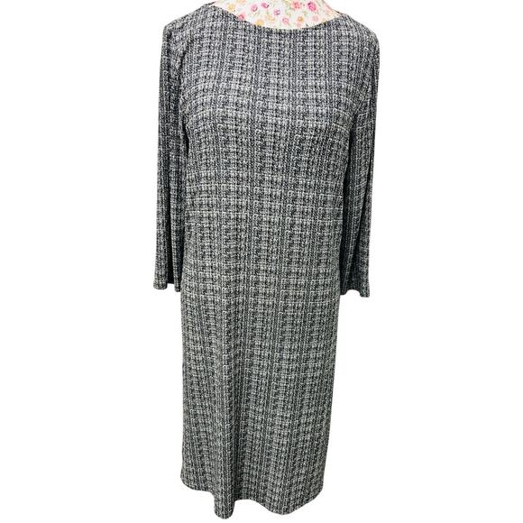 J.Jill Dresses & Skirts - 🖤 J.Jill Black White Houndstooth Knit Dress Women’s M Minimalist Workwear